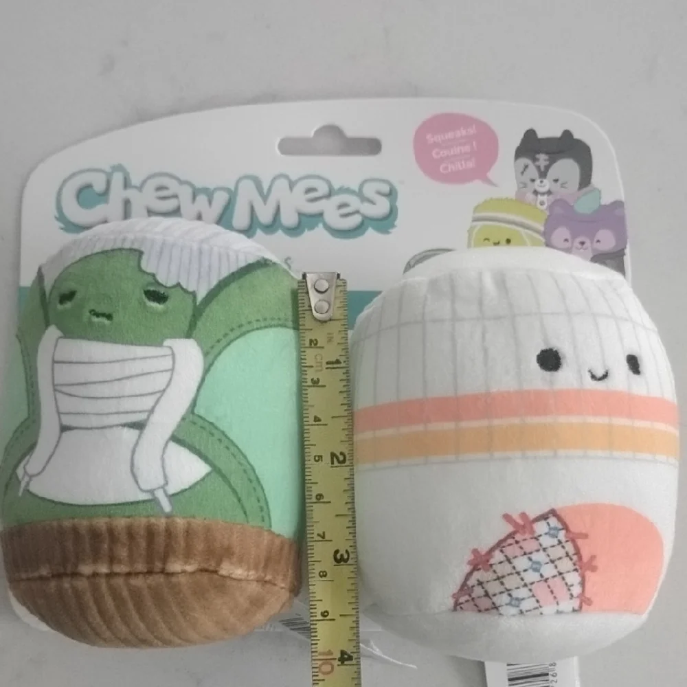 Squishmallows Chew Mees Green and White Dog Toys